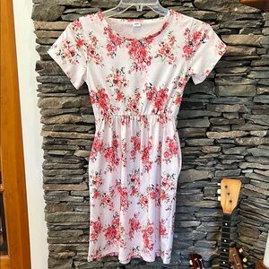 Floral Print Girl”s Dress with Pickets!